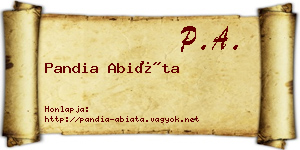 Pandia Abiáta névjegykártya